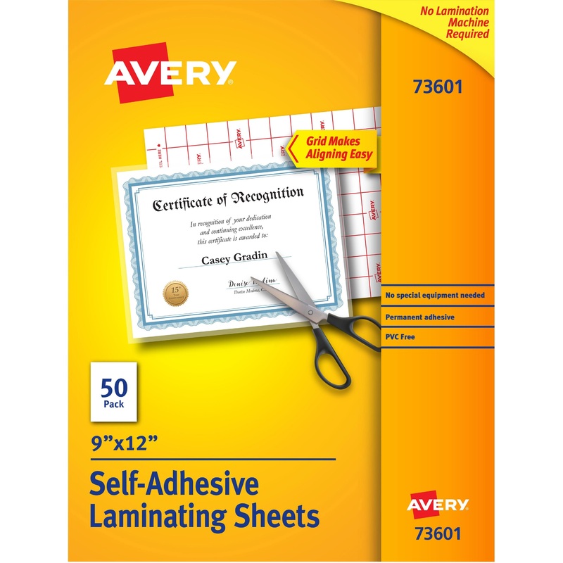 Avery Self-Adhesive Lamination – AVE73601