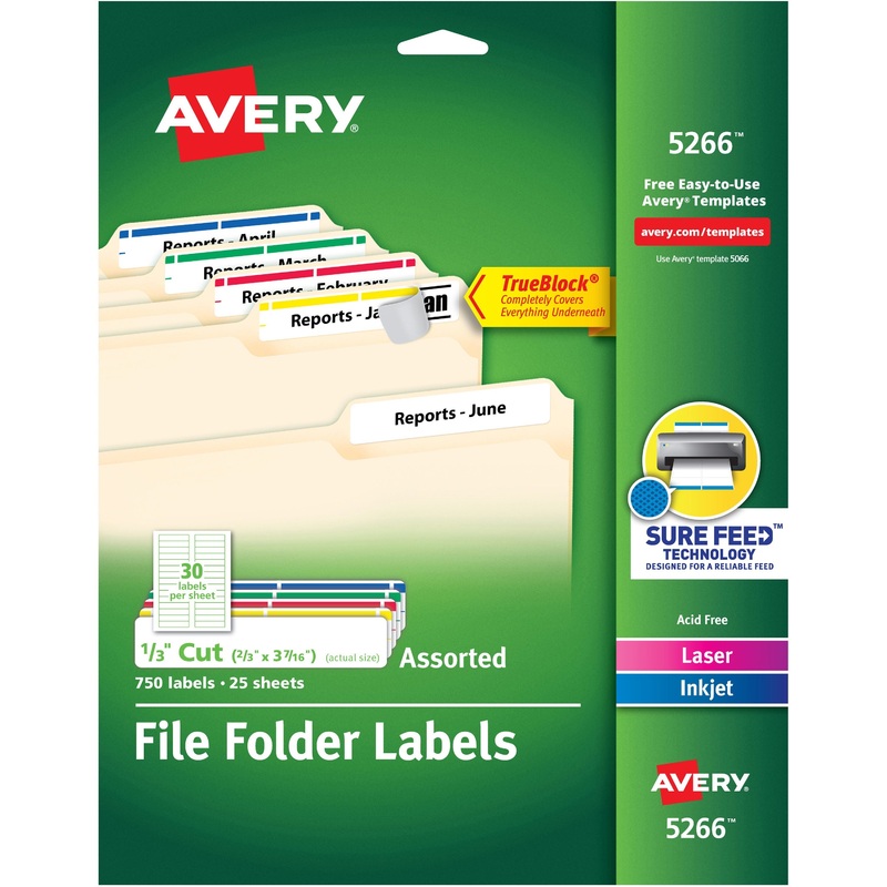 Avery TrueBlock File Folder Labels – AVE5266