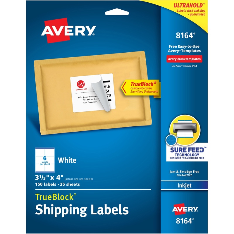 Avery TrueBlock Shipping Labels – AVE8164