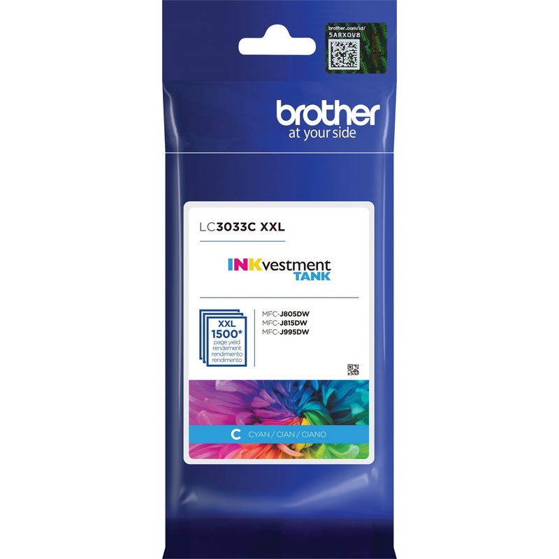 Brother Genuine LC3033C Single Pack Super High-yield Cyan INKvestment Tank Ink Cartridge – BRTLC3033C