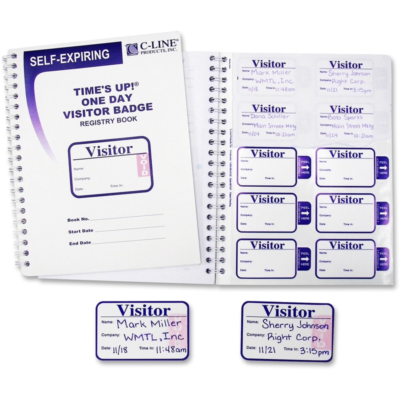 C-Line Time’s Up! Self-Expiring Visitor Badges with Registry Log – CLI97009