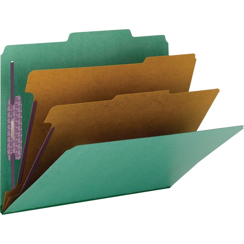 Smead SafeSHIELD 2/5 Tab Cut Letter Recycled Classification Folder – SMD14033