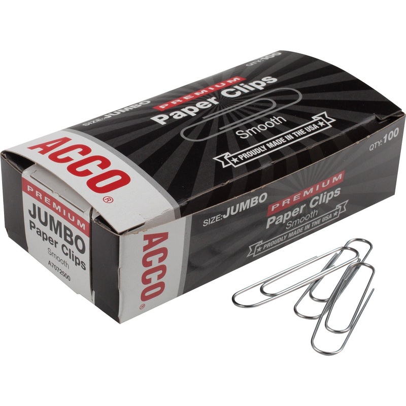 Wilson Jones Premium Jumbo Smooth Paper Clips – ACC72500