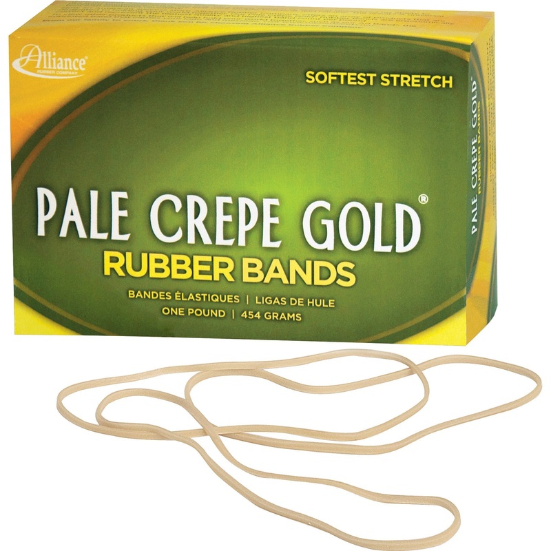 Alliance Rubber 21405 Pale Crepe Gold Rubber Bands – Size #117B – ALL21405