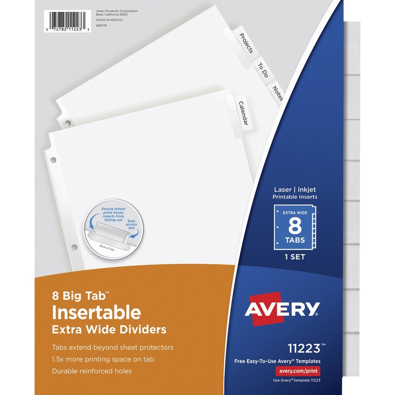 Avery Big Tab Extra-Wide Insertable Dividers – AVE11223