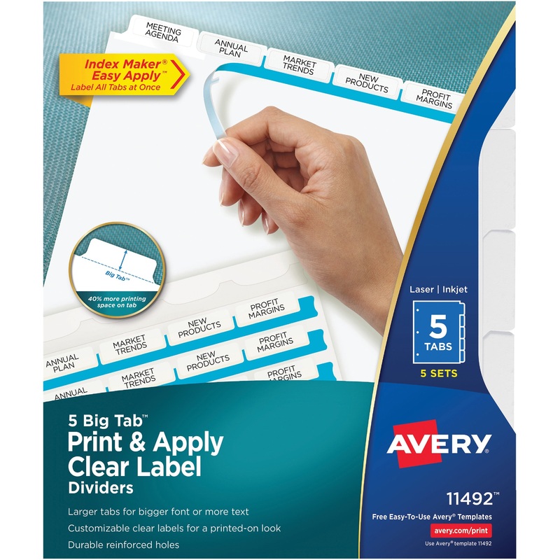 Avery Big Tab Index Maker Index Divider – AVE11492