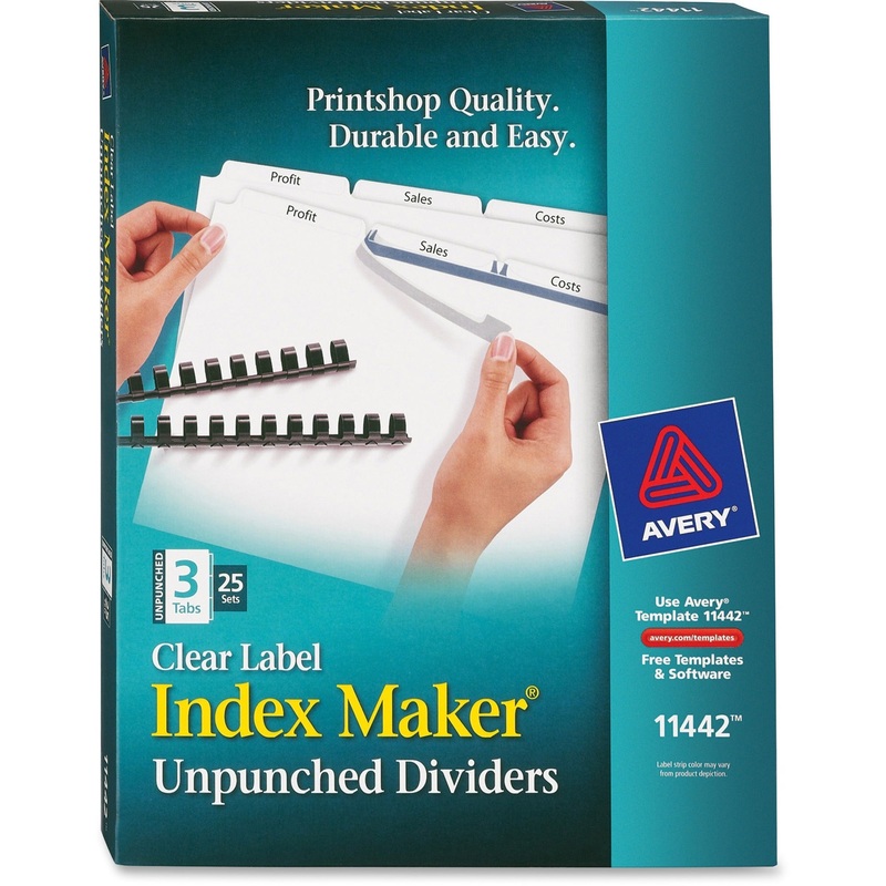 Avery Print & Apply Label Unpunched Dividers – Index Maker Easy Apply Label Strip – AVE11442