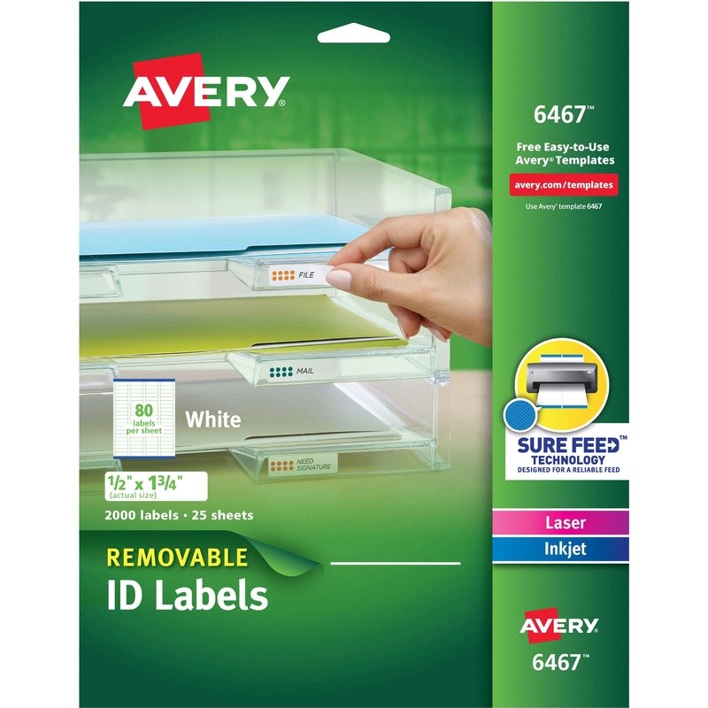 Avery Removable I.D. Laser/Inkjet Labels – AVE6467