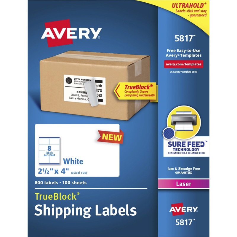 Avery TrueBlock Shipping Labels – AVE5817