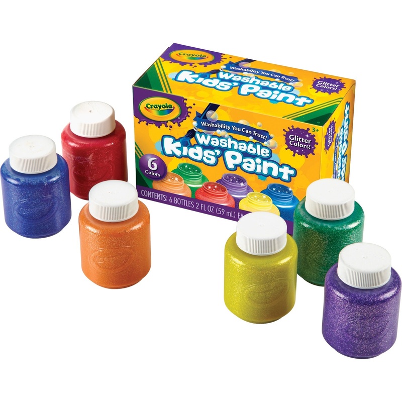 Crayola 6-color Glitter Washable Kids Paint – CYO542400