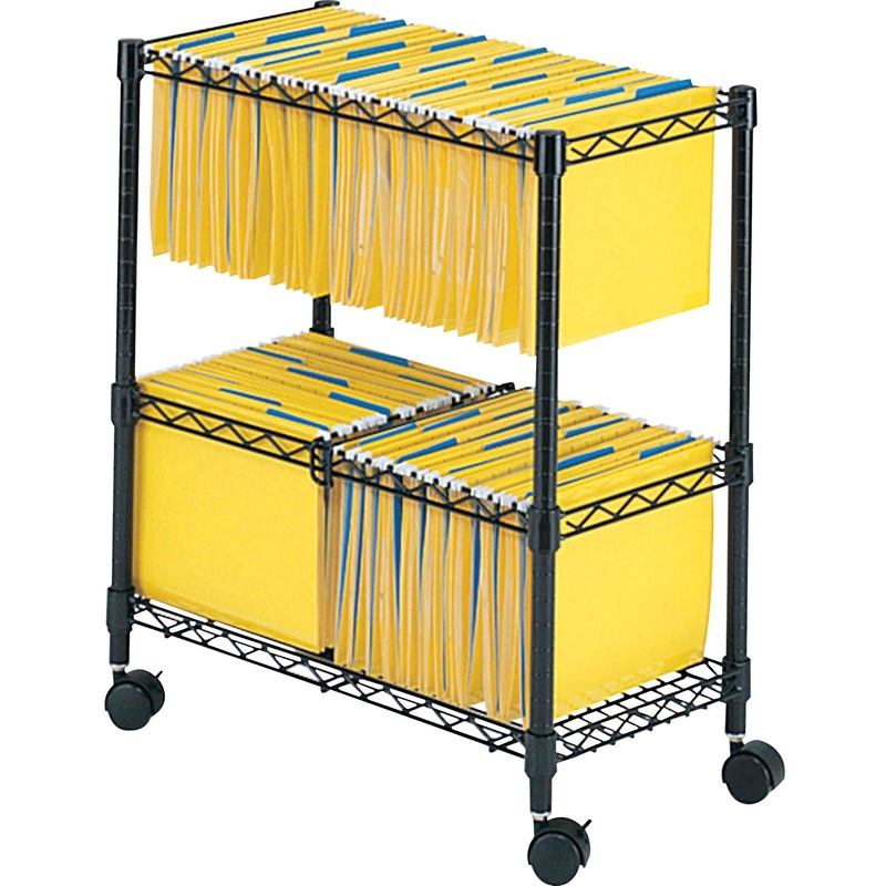 Safco 2-Tier Rolling File Cart – SAF5278BL