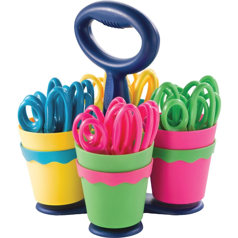 Westcott Antimicrobial Classroom Caddy with 24 Kids Scissors – ACM14755