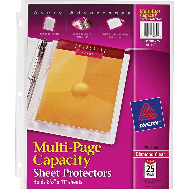 Avery Diamond Clear Multi-Page Capacity Sheet Protectors – AVE74171
