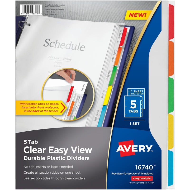 Avery Easy View Plastic Dividers – AVE16740