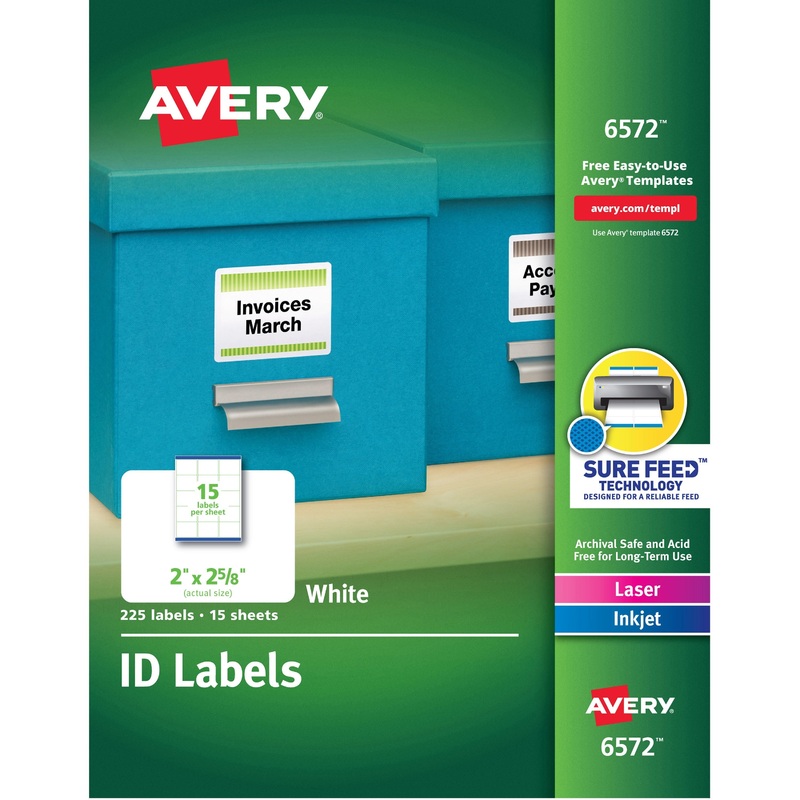Avery Laser Inkjet Printer Permanent ID Labels – AVE6572