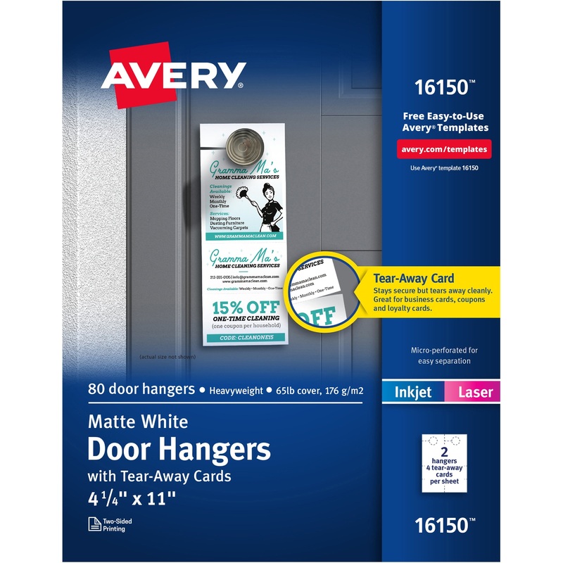 Avery Laser Inkjet Tear-Away Cards Door Hanger – AVE16150