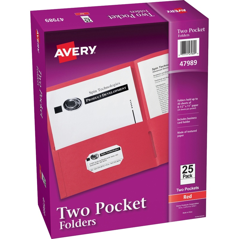 Avery Letter Pocket Folder – AVE47989