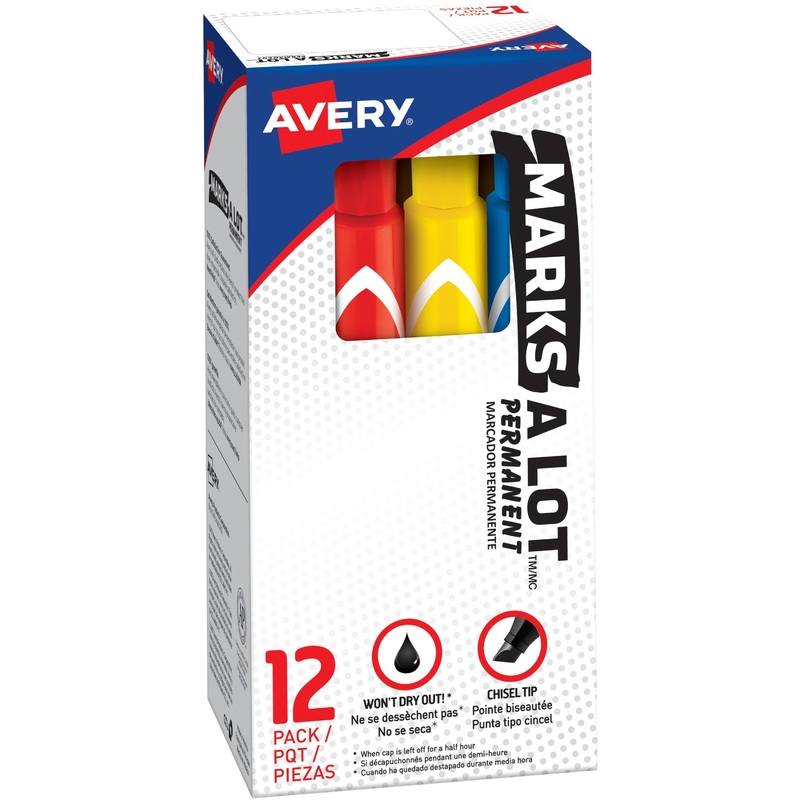 Avery Marks A Lot Permanent Markers – Large Desk-Style Size – AVE24800