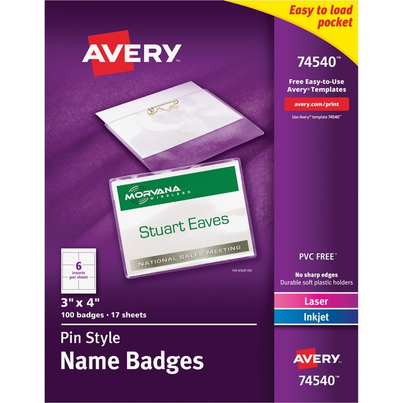 Avery Pin-Style Name Badges – AVE74540