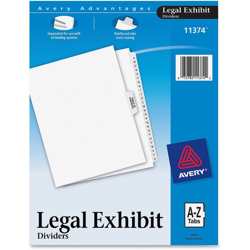 Avery Premium Collated Legal Exhibit Dividers with Table of Contents Tab – Avery Style – AVE11374