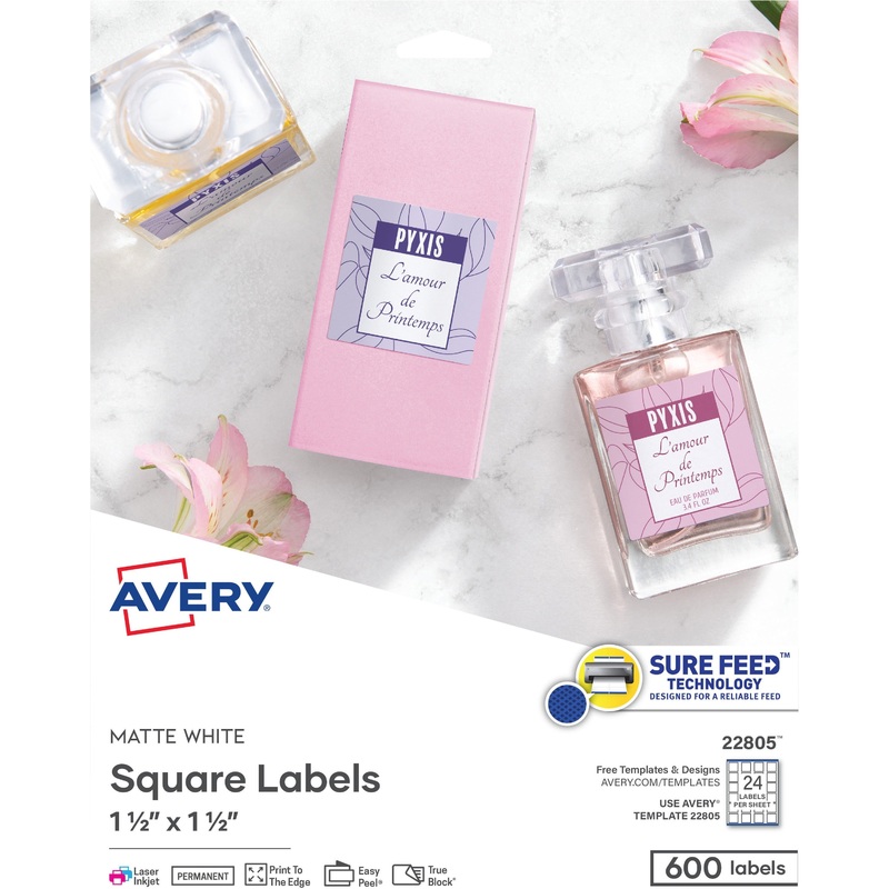Avery Print-to-the-Edge Easy Peel Square Labels – AVE22805