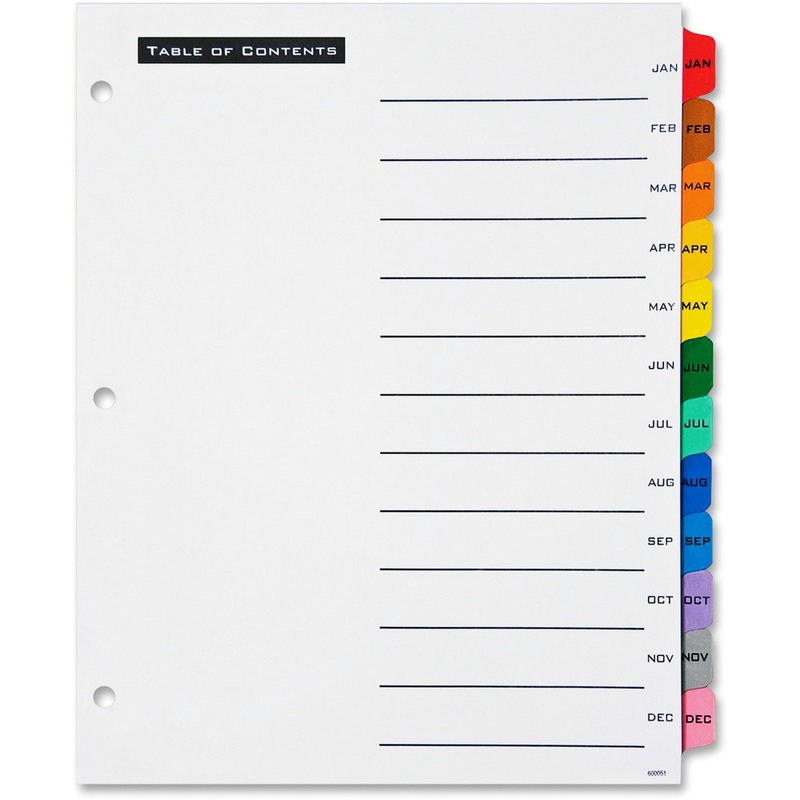 Avery Table ‘N Tab Monthly Divider Set – AVE11679