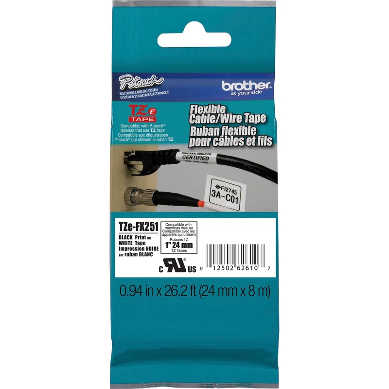 Brother 1 Black on White Flexible ID Tape – BRTTZEFX251
