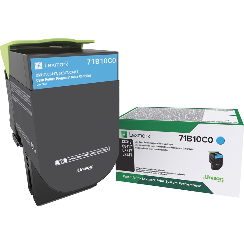 Lexmark Original Laser Toner Cartridge – Cyan – 1 Each – LEX71B10C0