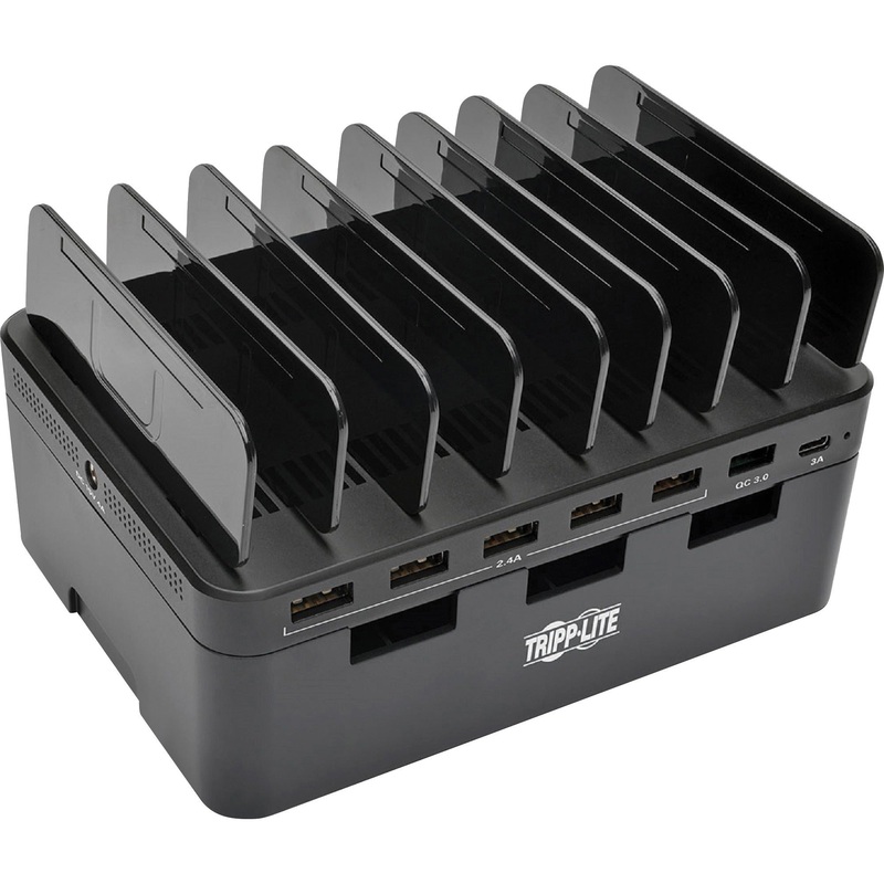 Tripp Lite 7-Port USB Charging Station Hub Quick Charge 3.0, USB-C, Storage – TRPU280007CQCST