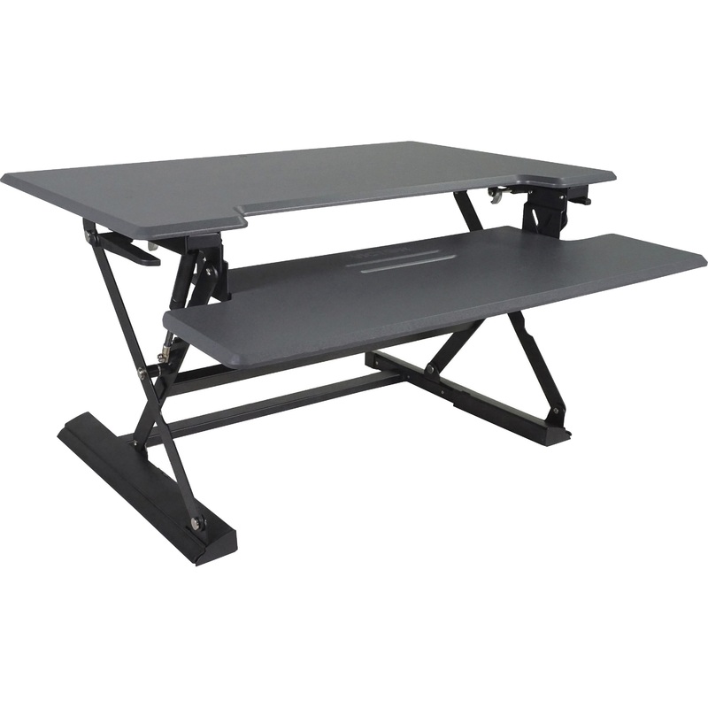 Victor High Rise Height Adjustable Standing Desk with Keyboard Tray (36 , Gray) – VCTDCX760G