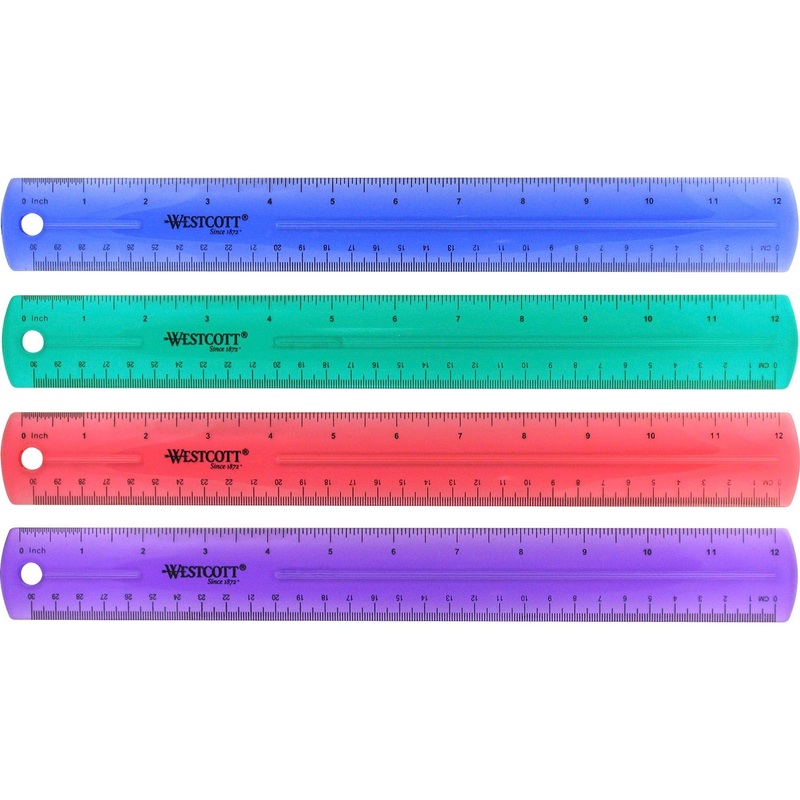 Westcott Transparent Jeweltone 12 Plastic Ruler – ACM12975