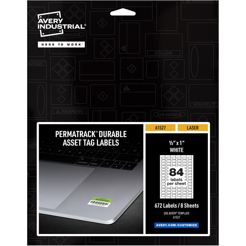 Avery PermaTrack Durable White Asset Tag Labels, 1/2 x 1 , 672 Asset Tags – AVE61527
