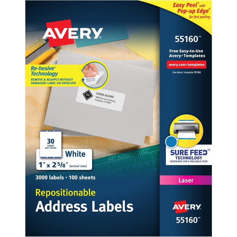 Avery Repositionable Address Labels – AVE55160