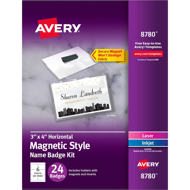 Avery Secure Magnetic Name Badges with Durable Plastic Holders and Heavy-duty Magnets – AVE8780