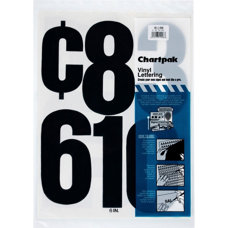 Chartpak Permanent Adhesive Vinyl Numbers – CHA01198
