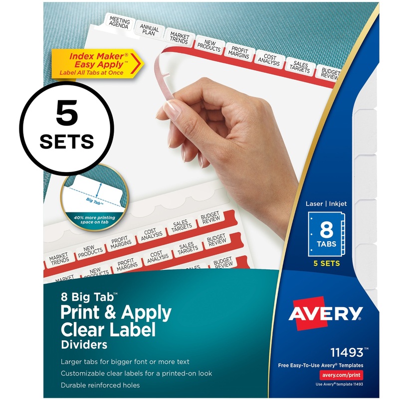 Avery Big Tab Index Maker Index Divider – AVE11493