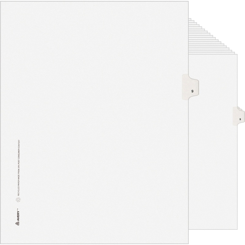 Avery Individual Legal Exhibit Dividers – Avery Style – Unpunched – AVE11919