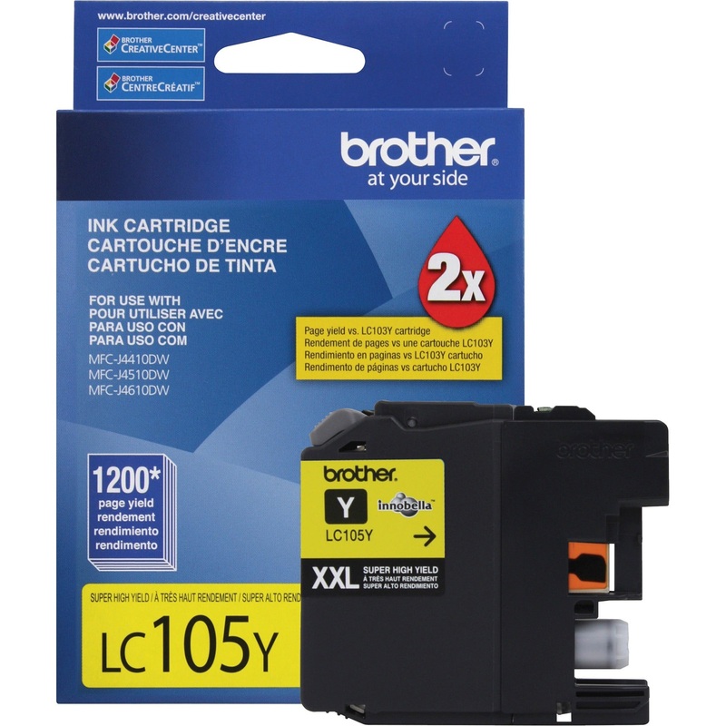 Brother Genuine Innobella LC105Y Super High Yield Yellow Ink Cartridge – BRTLC105Y