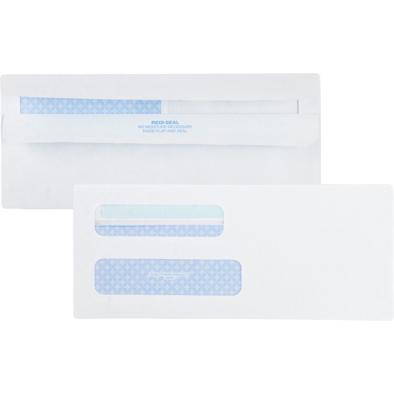 Quality Park No. 8-5/8 Double Window Security Tint Envelopes with Redi-Seal Self-Seal – QUA24539