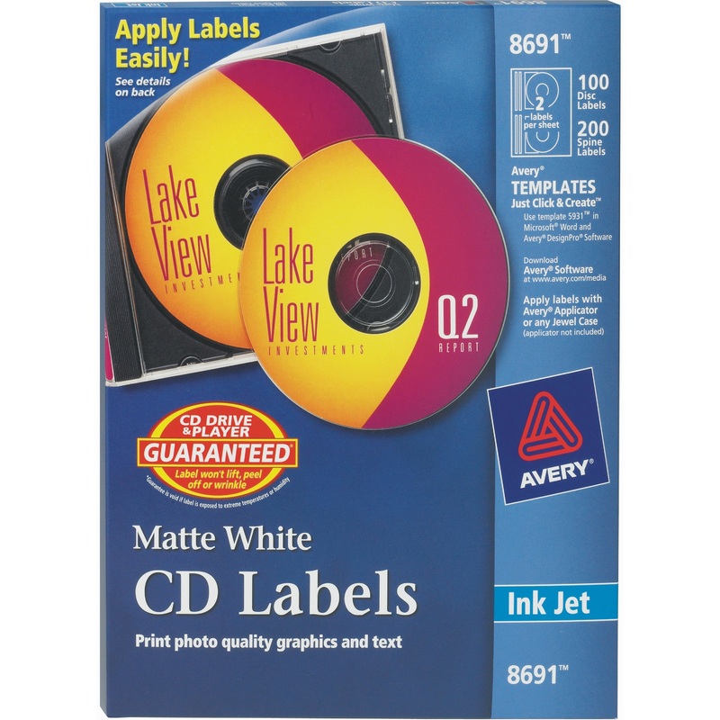 Avery Clear CD/DVD Inkjet Matte Labels – AVE8691