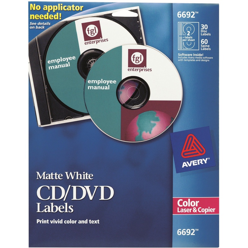 Avery Color Laser White Matte CD/DVD Labels – AVE6692