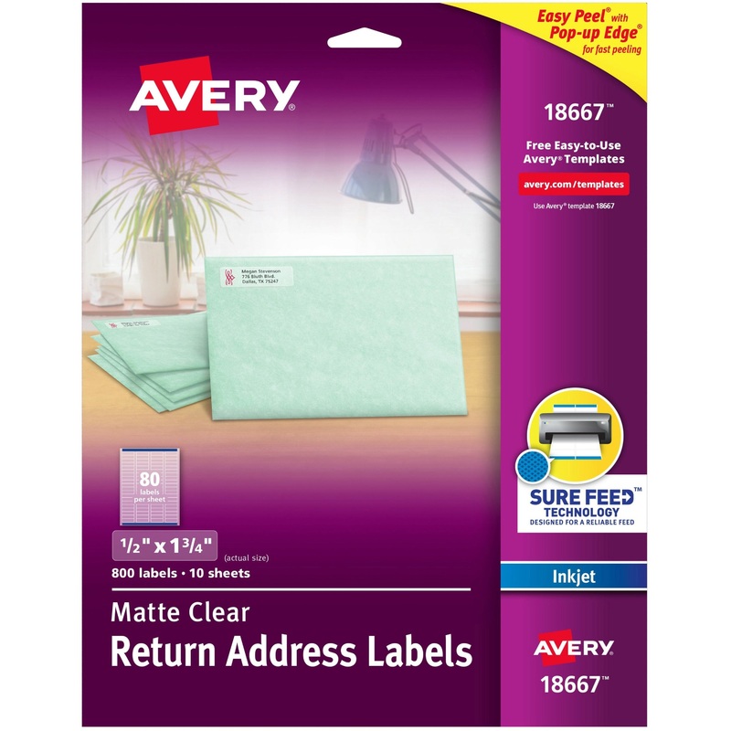 Avery Easy Peel Inkjet Printer Mailing Labels – AVE18667