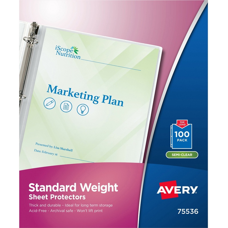 Avery Standard Weight Sheet Protectors – AVE75536