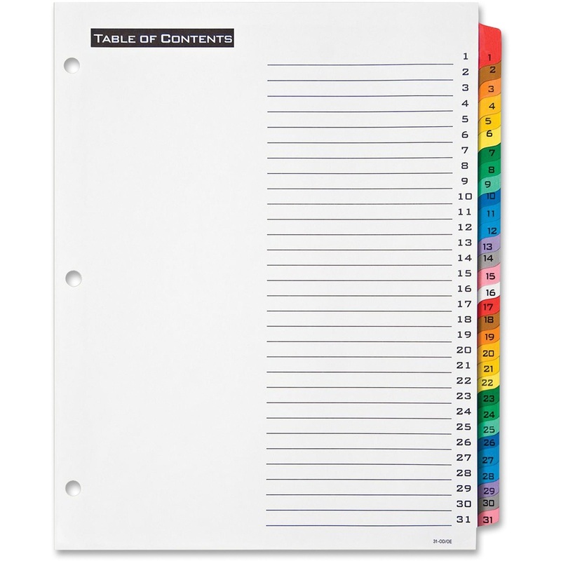 Avery Table ‘N Tabs Daily Dividers – AVE11681