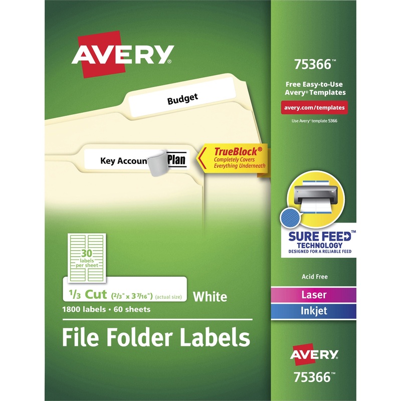 Avery TrueBlock File Folder Labels – AVE75366