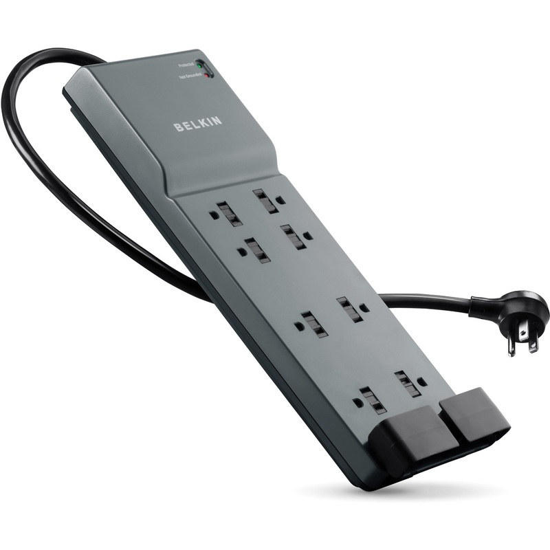 Belkin 8 Outlet Home/Office Surge Protector with telephone protection – 6 foot Cable – Black – 3550 Joules – BLKBE10820006