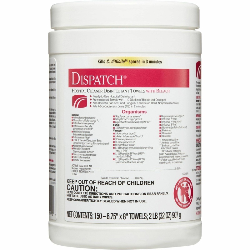 Dispatch Hospital Cleaner Disinfectant Towels with Bleach – CLO69150