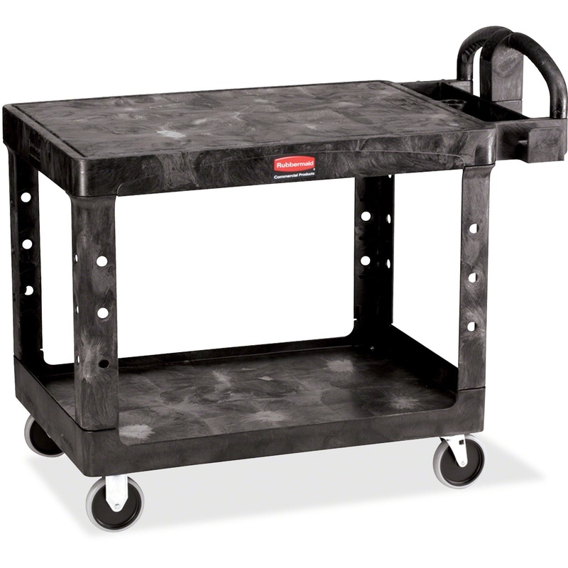 Rubbermaid Commercial 4525 HD 2-Shelf Utility Cart Flat Shelf (Med) – RCP452500BK