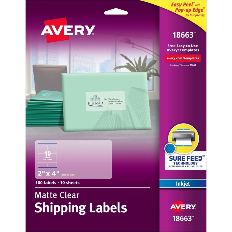 Avery Easy Peel Inkjet Printer Mailing Labels – AVE18663