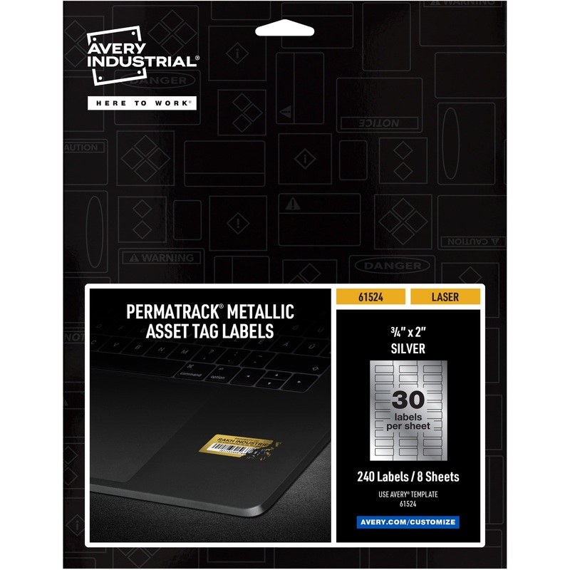 Avery PermaTrack Metallic Asset Tag Labels, 3/4 x 2 , 240 Asset Tags – AVE61524